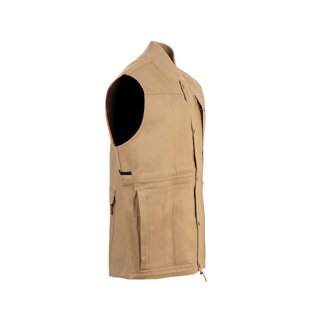 khaki＊Skiers Knit Ethnic Long Vest Premium Men's Berber Lined Work Vest - KEY Apparel